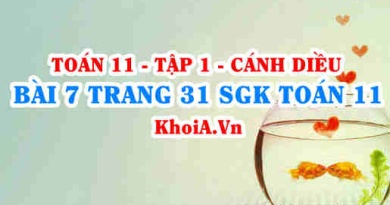 Bài 7 trang 31 SGK Toán 11 tập 1 Cánh Diều